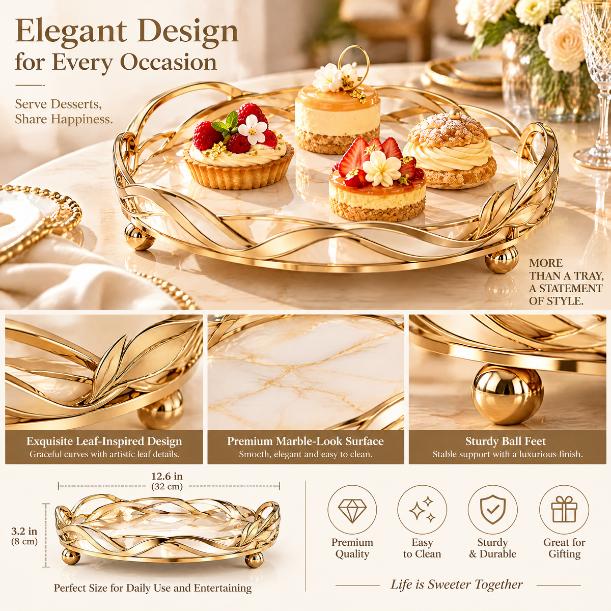 lovelyora™ Dessert Serving Tray