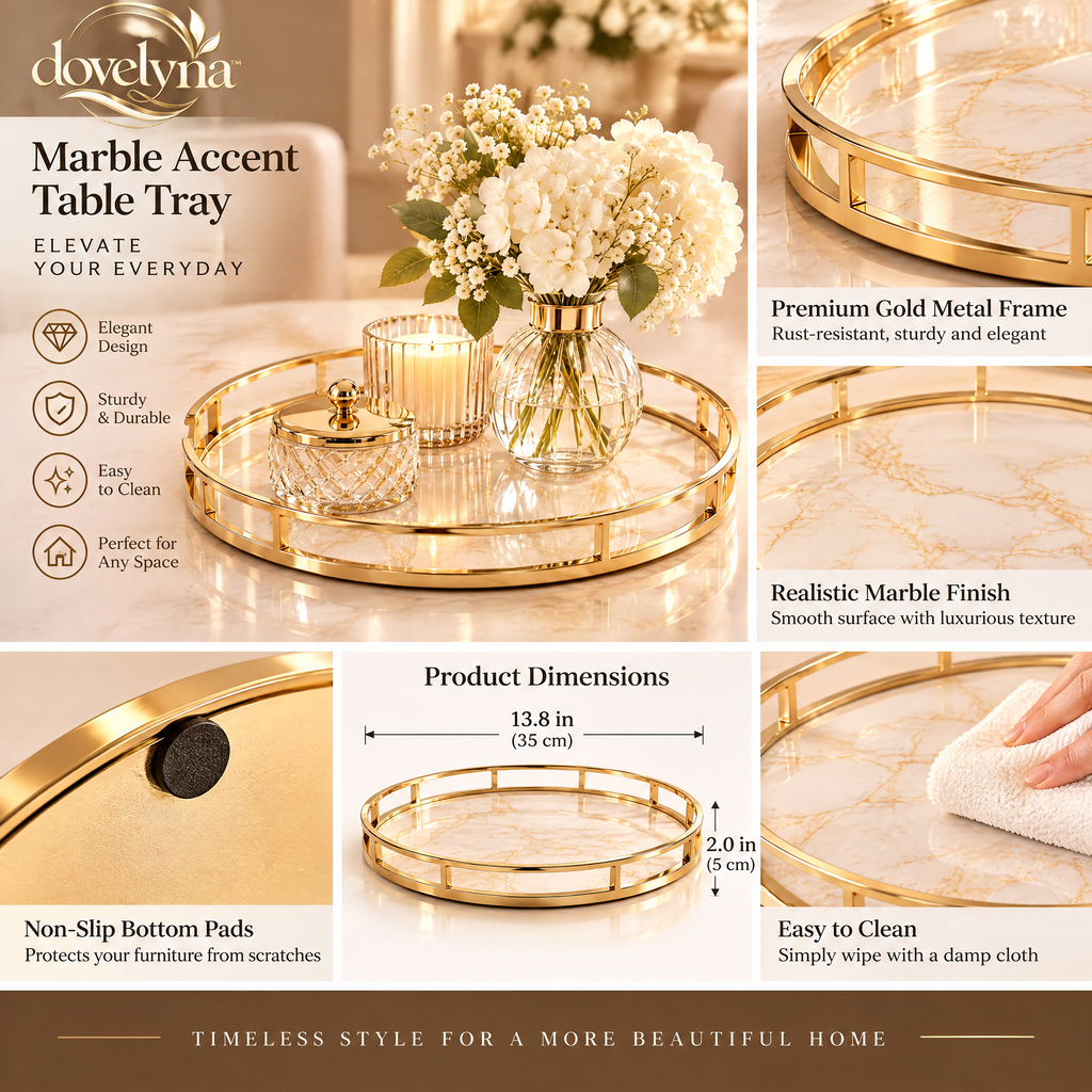 dovelyna™ Marble Accent Table Tray