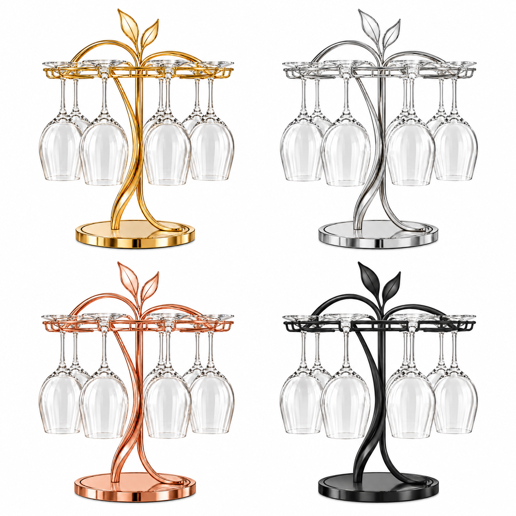 dovelyna™ Gold Wine Glass Holder Rack