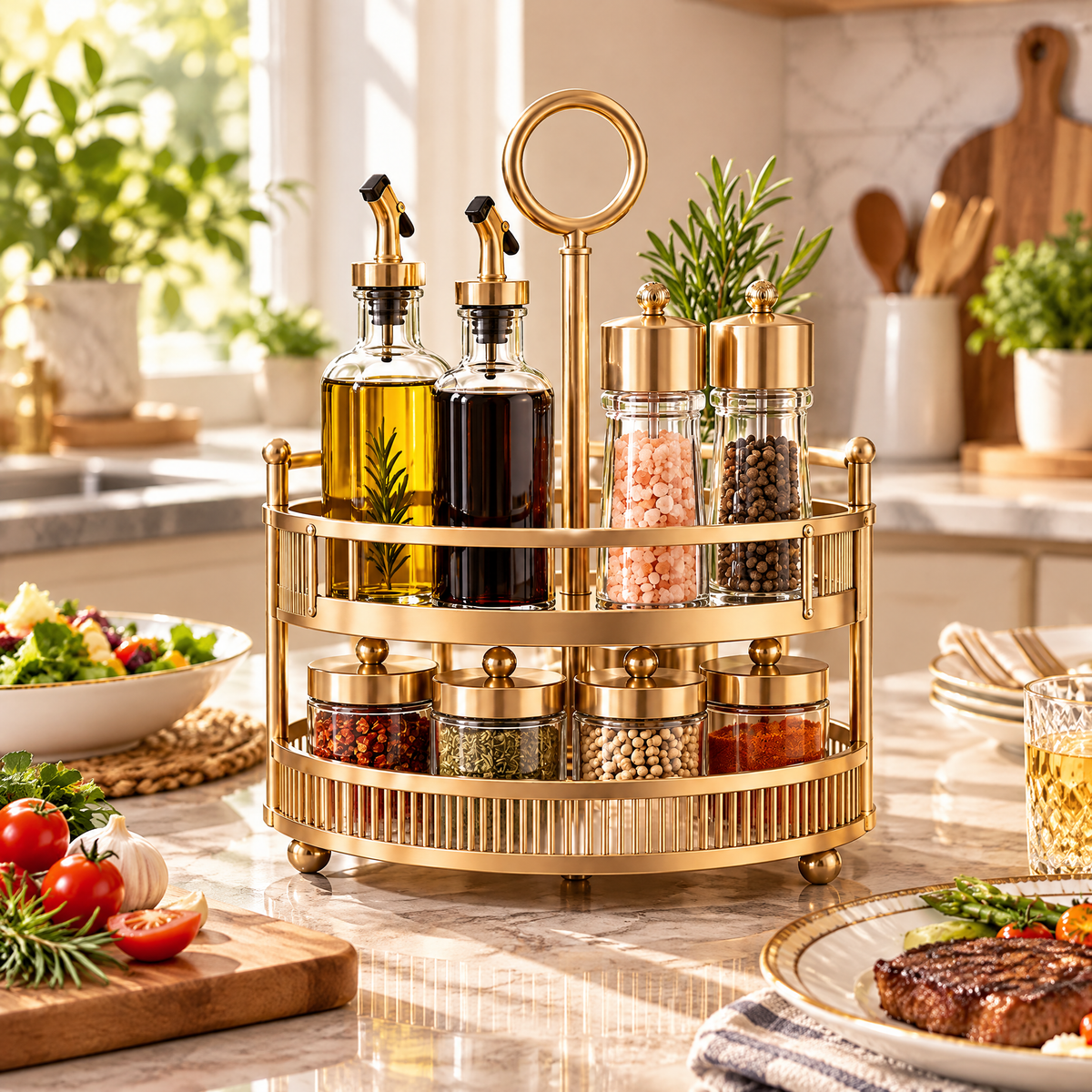 dovelyna™ Rotating Condiment Organizer Rack