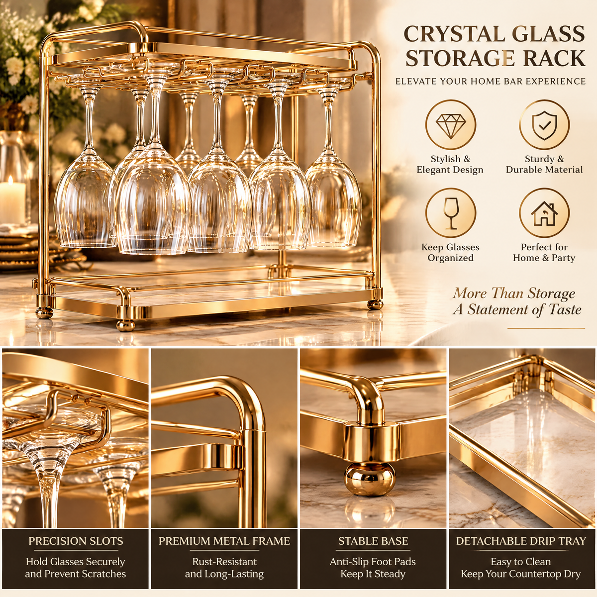 lovelyora™ Crystal Glass Storage Rack