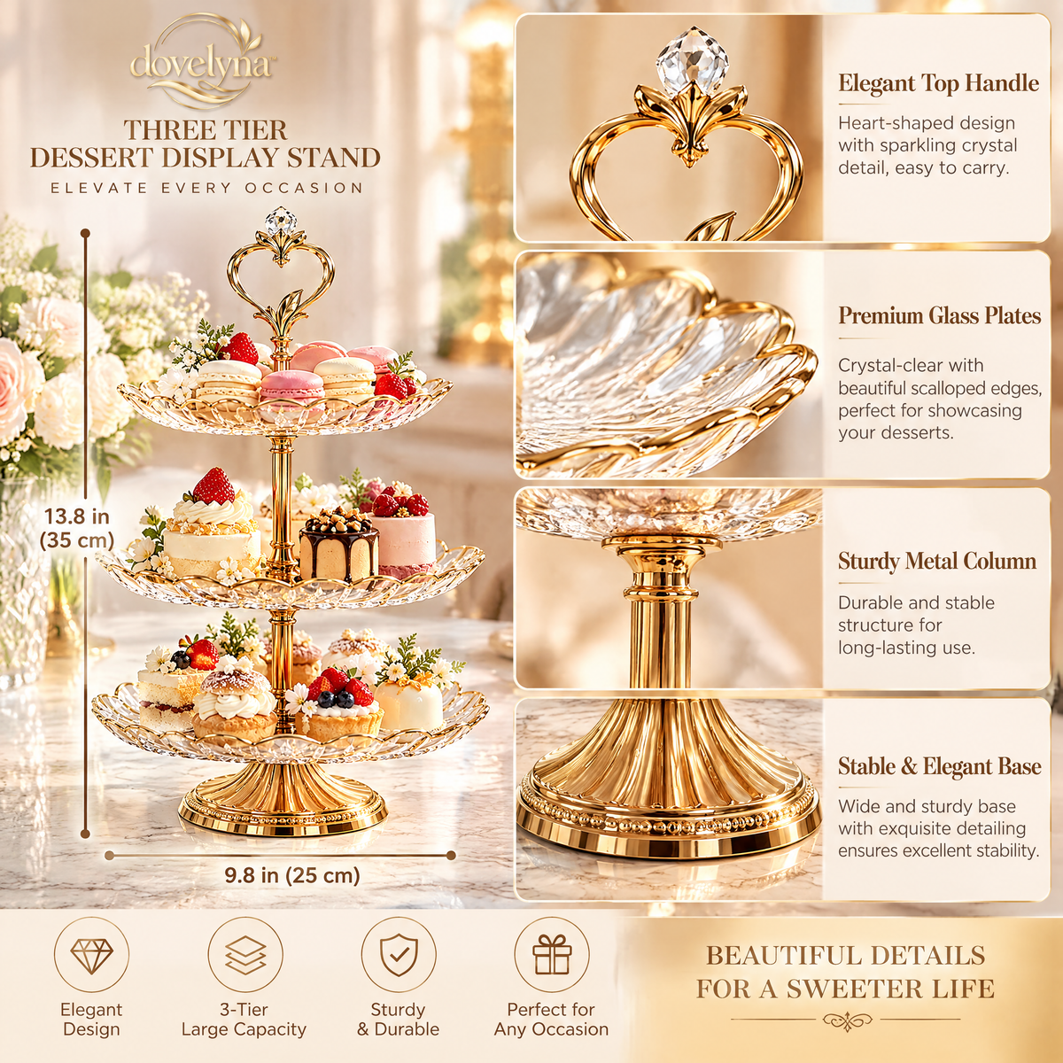 dovelyna™ Three Tier Dessert Display Stand