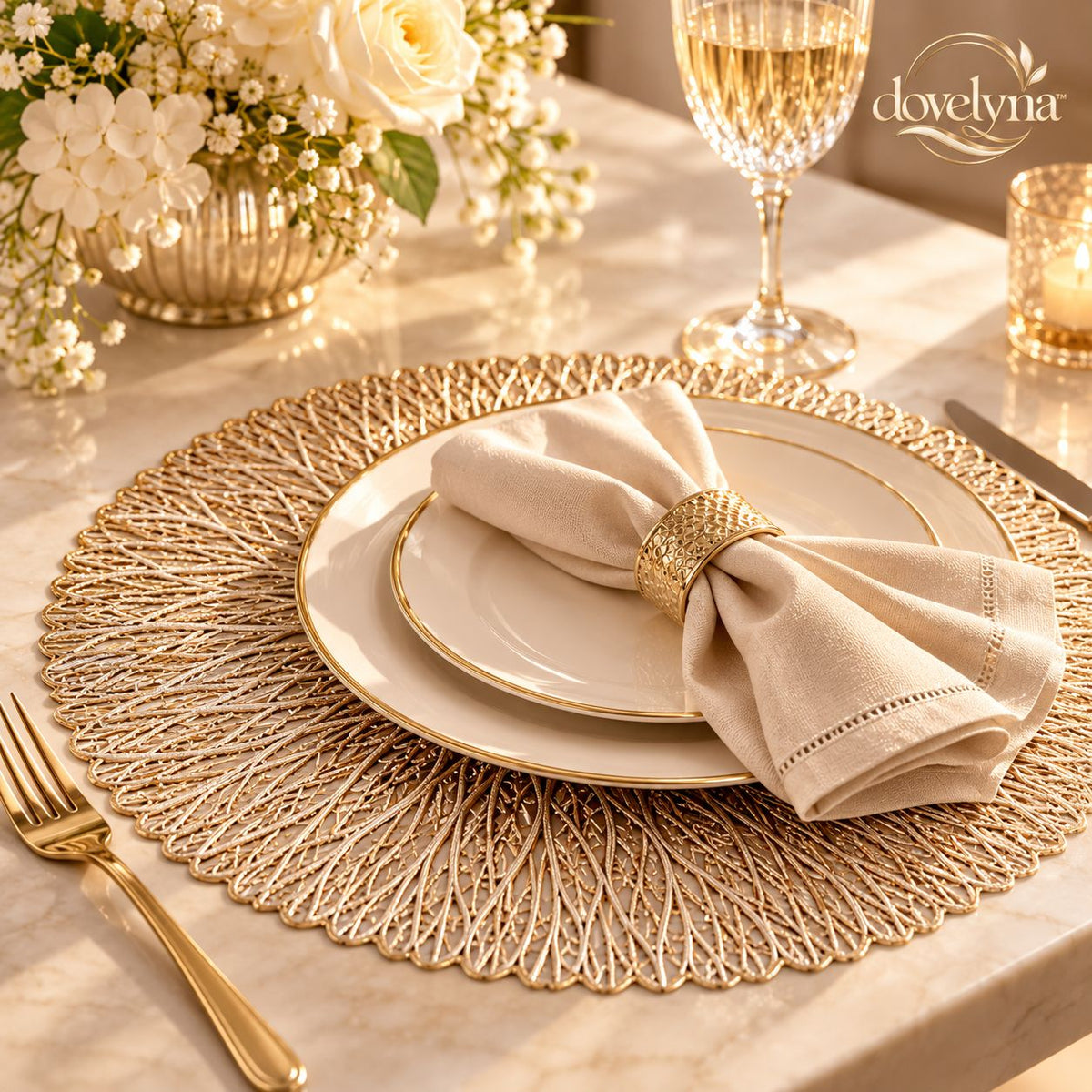 dovelyna™ Luxury Woven Table Placemats
