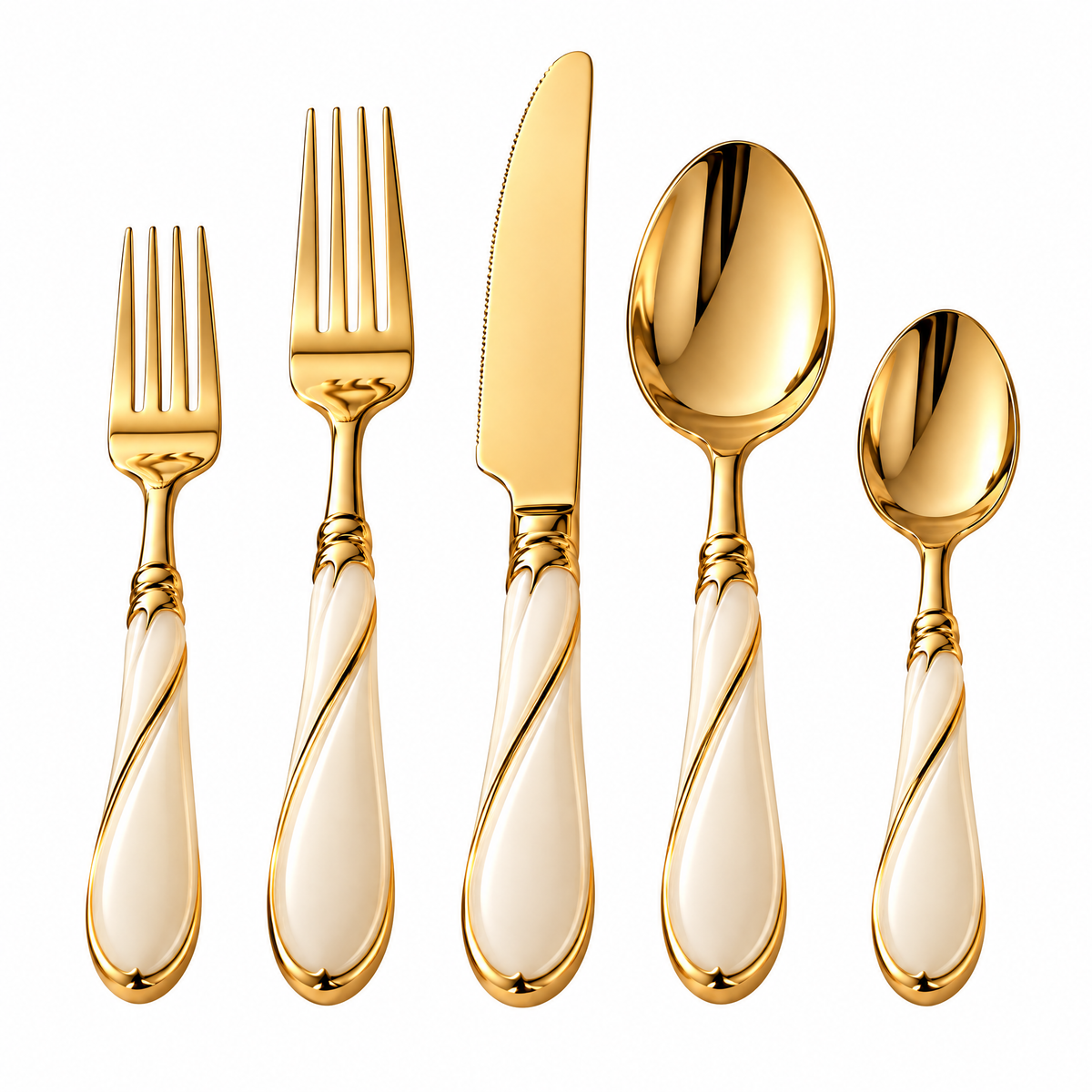 lovelyora™ Champagne Gold Flatware Set