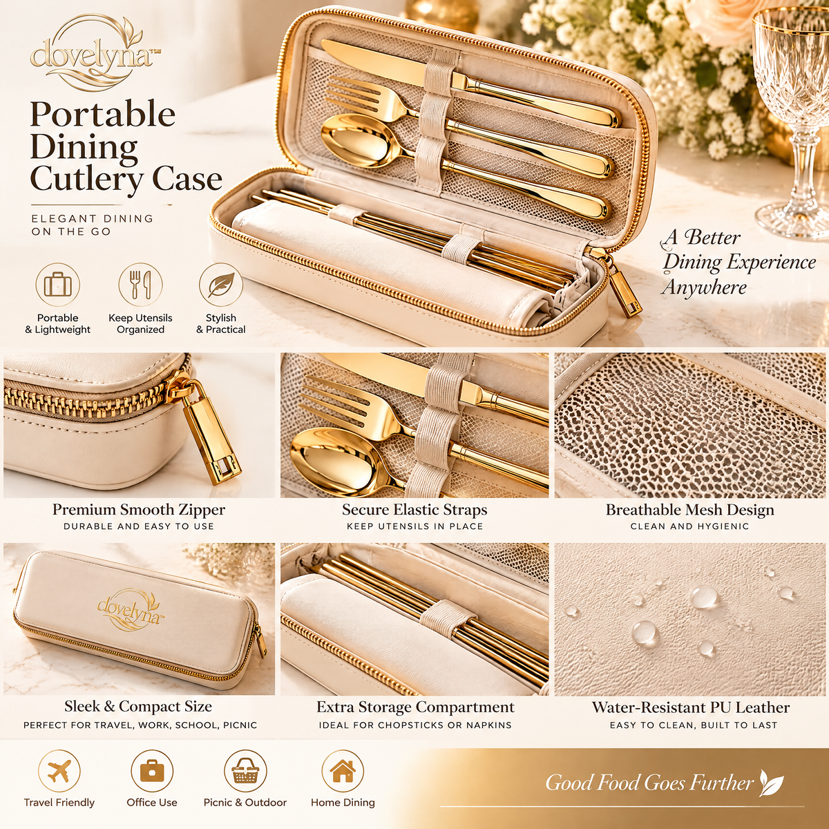dovelyna™ Portable Dining Cutlery Case
