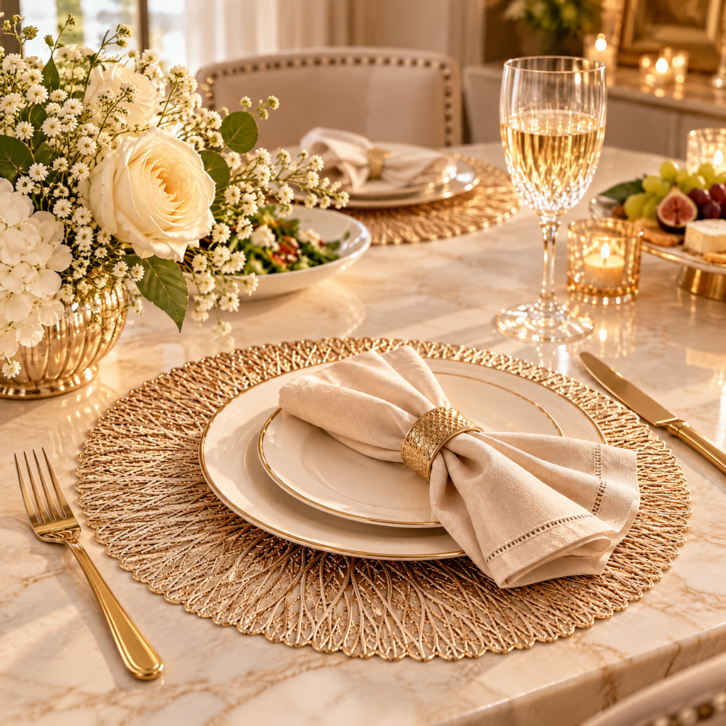 dovelyna™ Luxury Woven Table Placemats