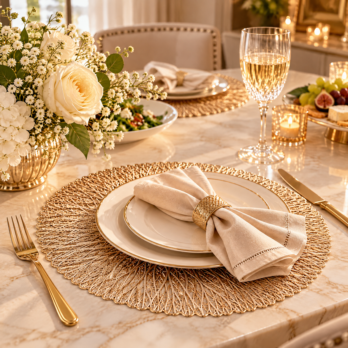 dovelyna™ Luxury Woven Table Placemats